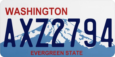 WA license plate AXZ2794
