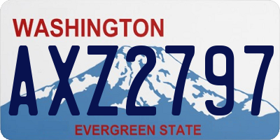 WA license plate AXZ2797