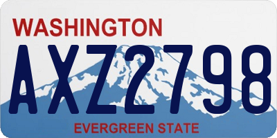 WA license plate AXZ2798