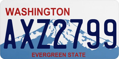 WA license plate AXZ2799