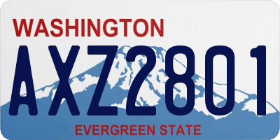 WA license plate AXZ2801