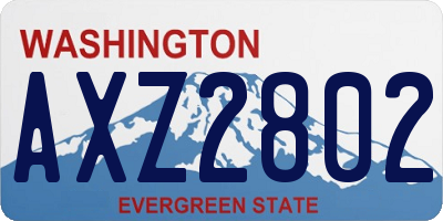 WA license plate AXZ2802