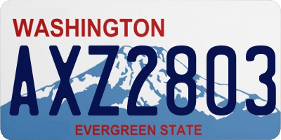 WA license plate AXZ2803