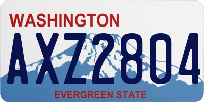 WA license plate AXZ2804