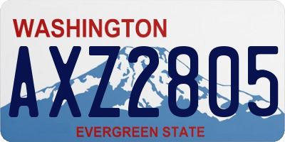 WA license plate AXZ2805