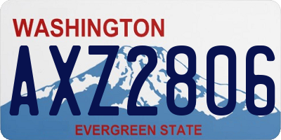 WA license plate AXZ2806