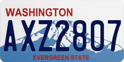 WA license plate AXZ2807