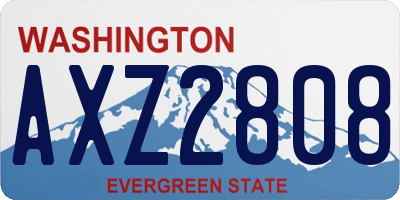 WA license plate AXZ2808