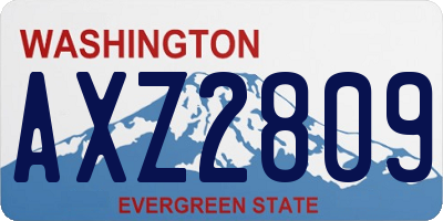 WA license plate AXZ2809