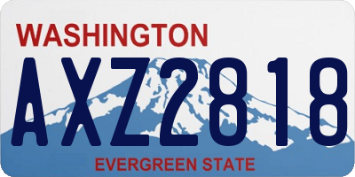 WA license plate AXZ2818
