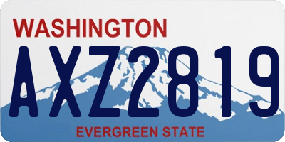WA license plate AXZ2819