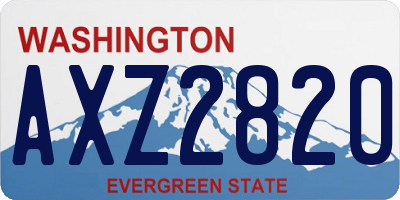 WA license plate AXZ2820