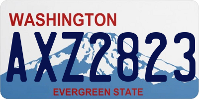WA license plate AXZ2823