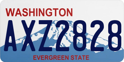WA license plate AXZ2828