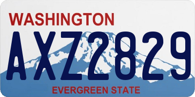 WA license plate AXZ2829