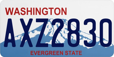 WA license plate AXZ2830