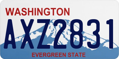 WA license plate AXZ2831