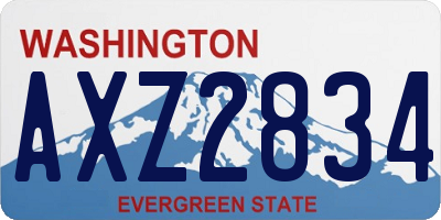WA license plate AXZ2834