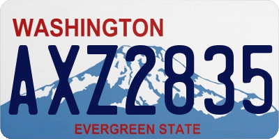 WA license plate AXZ2835