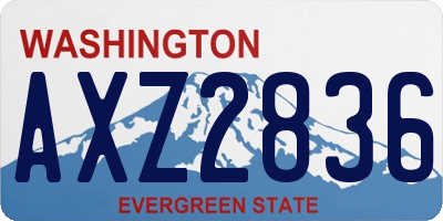 WA license plate AXZ2836