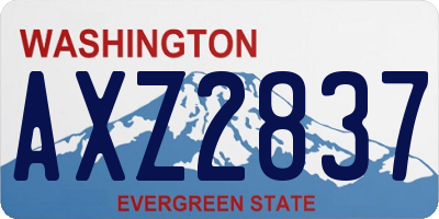 WA license plate AXZ2837
