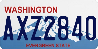 WA license plate AXZ2840