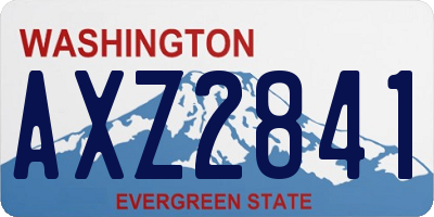 WA license plate AXZ2841