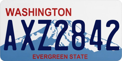 WA license plate AXZ2842