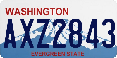 WA license plate AXZ2843