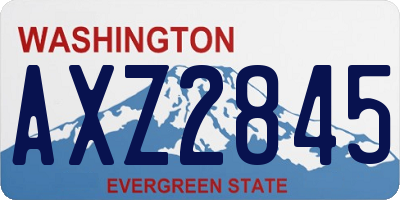 WA license plate AXZ2845