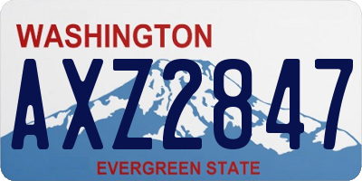 WA license plate AXZ2847