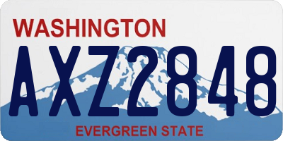 WA license plate AXZ2848