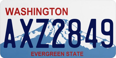 WA license plate AXZ2849
