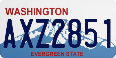 WA license plate AXZ2851