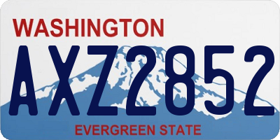 WA license plate AXZ2852