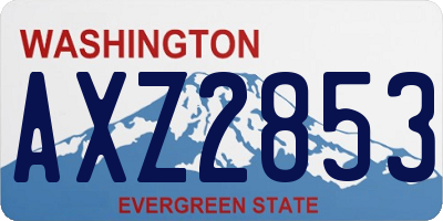 WA license plate AXZ2853