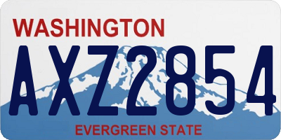 WA license plate AXZ2854