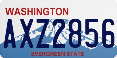 WA license plate AXZ2856