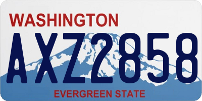 WA license plate AXZ2858