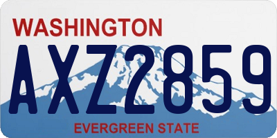 WA license plate AXZ2859