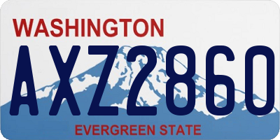 WA license plate AXZ2860