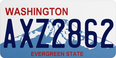WA license plate AXZ2862
