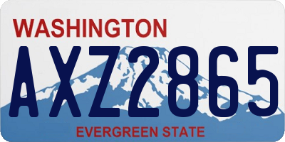 WA license plate AXZ2865