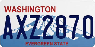 WA license plate AXZ2870