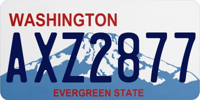 WA license plate AXZ2877