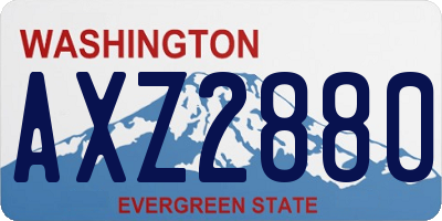 WA license plate AXZ2880