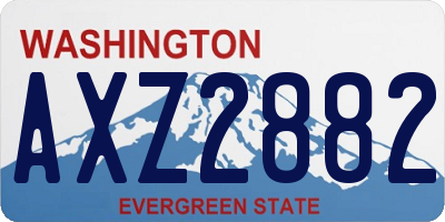 WA license plate AXZ2882