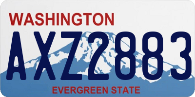 WA license plate AXZ2883