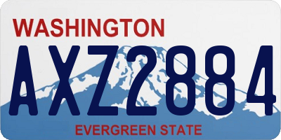 WA license plate AXZ2884