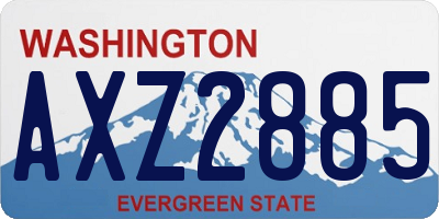 WA license plate AXZ2885